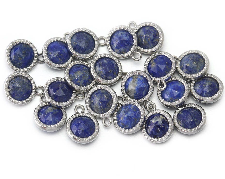 Tiny Pendant 10Pcs CALIBRATED 9x12mm Lapis Lazuli For Jewelry Making Natural Lapis Lazuli Pear Shape Rose Cut Briollete Charms Pendant