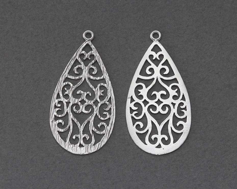 Pendants Jewelry Making Supply Earrings Pear Shaped Silver Charms Pear Pendants 5 Drop Charms Teardrop Earrings Charms ZE115 AS